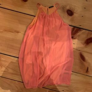 Peachy/Orange Flowy Shift Dress